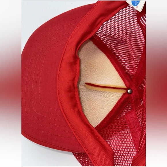 Vintage SnapBack Mesh Back Ad Trucker Hat Cap Red Alpina Ski Boots Skiing EUC - Picture 7 of 7